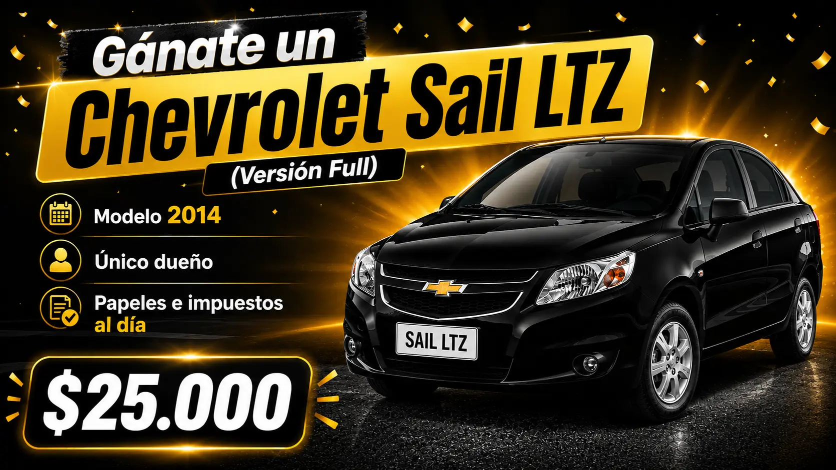 gánate un carro chevrolet sail